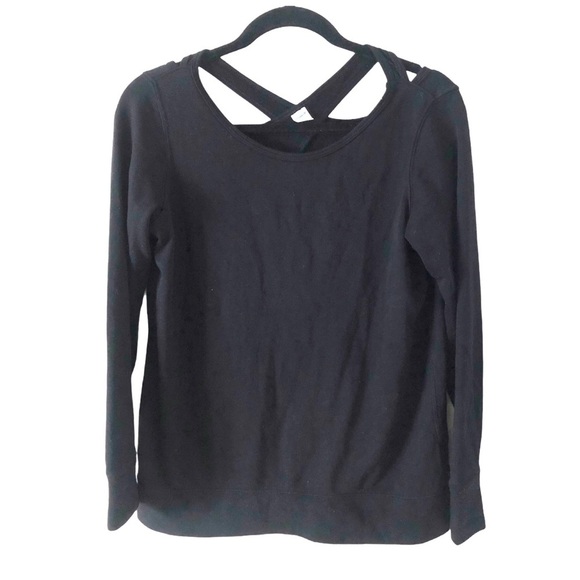 ❤️ 4/$25 Old Navy Active Black Cris Cross Cotton Blend Athletic Top XS - Picture 1 of 5